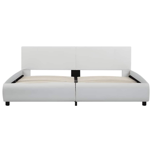 Cadre de lit avec LED sans matelas blanc 160x200 cm