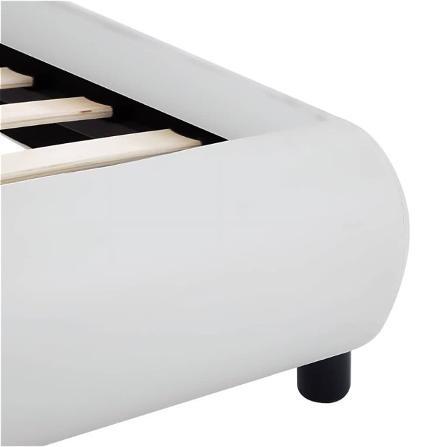 Cadre de lit avec LED sans matelas blanc 160x200 cm