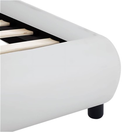 Cadre de lit avec LED sans matelas blanc 160x200 cm