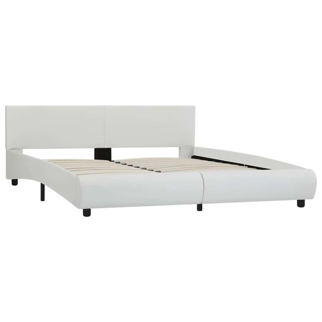 Cadre de lit avec LED sans matelas blanc 180x200 cm