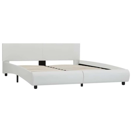Cadre de lit avec LED sans matelas blanc 180x200 cm