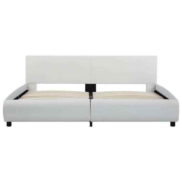 Cadre de lit avec LED sans matelas blanc 180x200 cm