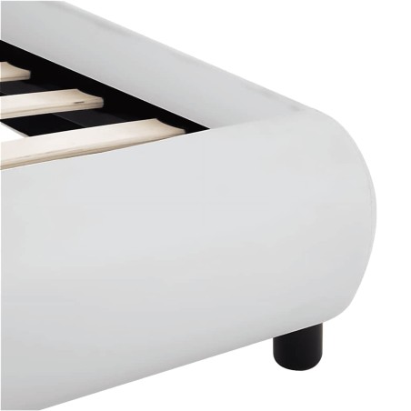 Cadre de lit avec LED sans matelas blanc 180x200 cm