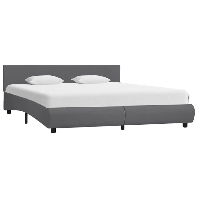 Cadre de lit avec LED sans matelas Gris Similicuir 180x200 cm