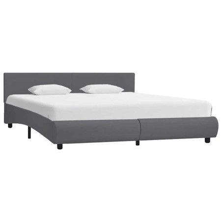 Cadre de lit avec LED sans matelas Gris Similicuir 180x200 cm