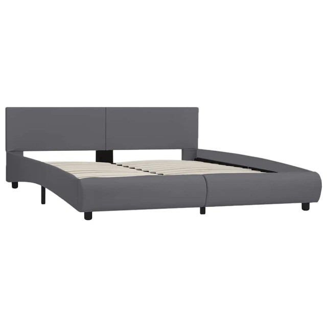 Cadre de lit avec LED sans matelas Gris Similicuir 180x200 cm