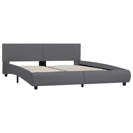 Cadre de lit avec LED sans matelas Gris Similicuir 180x200 cm