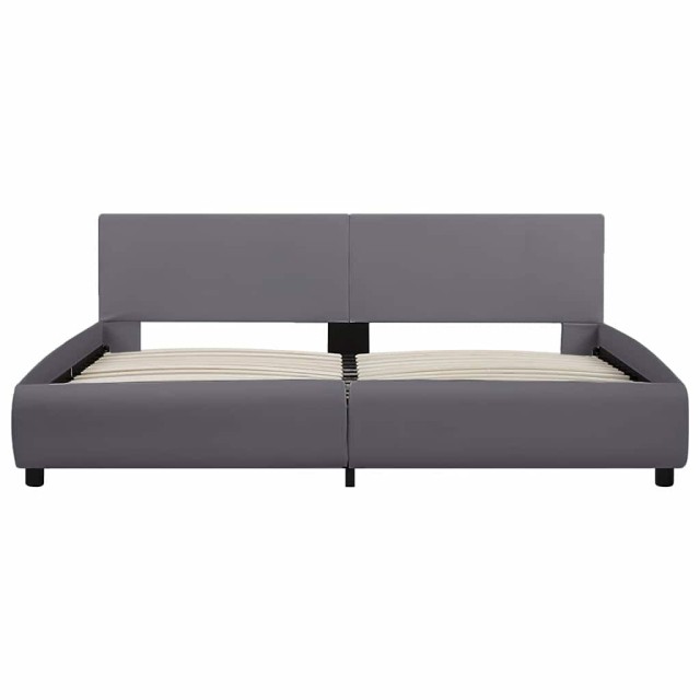 Cadre de lit avec LED sans matelas Gris Similicuir 180x200 cm