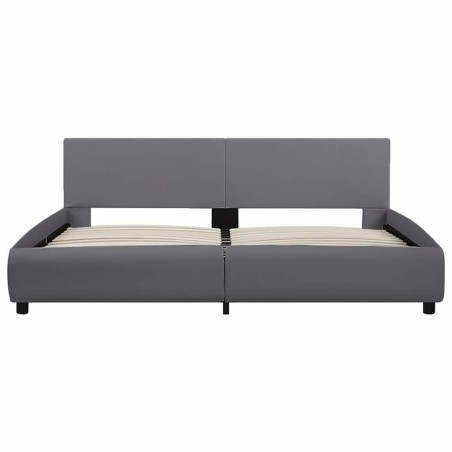 Cadre de lit avec LED sans matelas Gris Similicuir 180x200 cm
