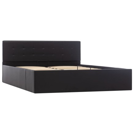 Cadre de lit avec rangement hydraulique 140x200 cm similicuir 2