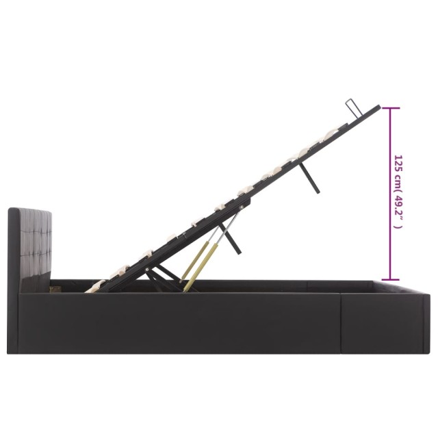 Cadre de lit avec rangement hydraulique Similicuir 160x200 cm