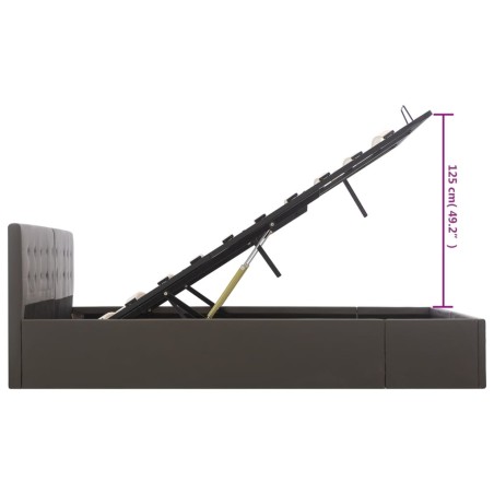 Cadre de lit avec rangement hydraulique Similicuir 180x200 cm