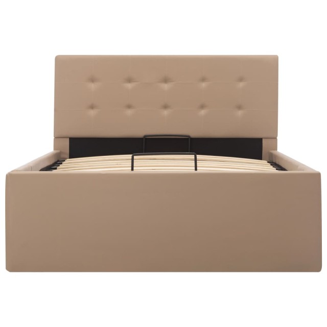 Cadre de lit à rangement Cappuccino Similicuir 90x200 cm