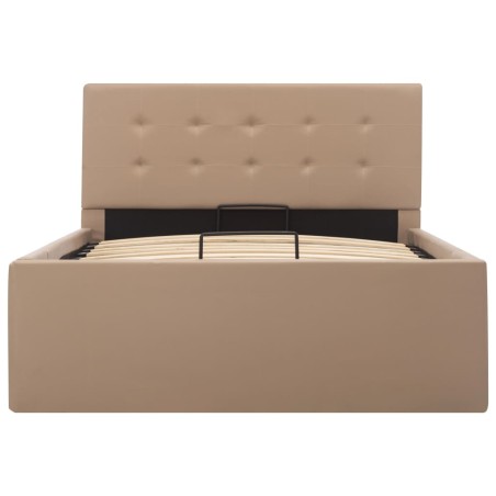 Cadre de lit à rangement Cappuccino Similicuir 90x200 cm