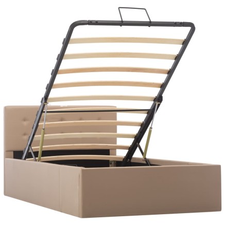 Cadre de lit à stockage Cappuccino Similicuir 100x200cm 2