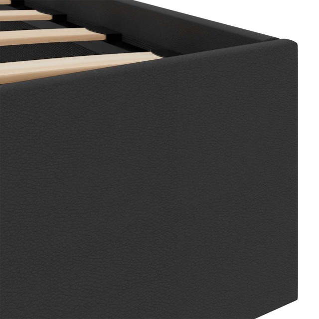 Cadre de lit à rangement avec LED Noir Similicuir 180x200 cm