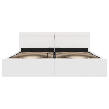 Cadre de lit à rangement hydraulique sans matelas avec LED