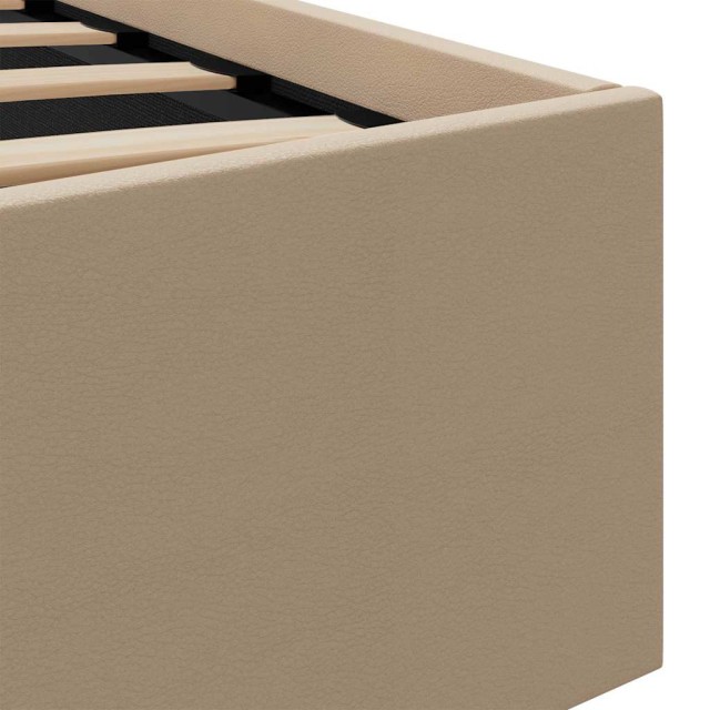 Cadre de lit à rangement et LED Cappuccino Similicuir 100x200cm