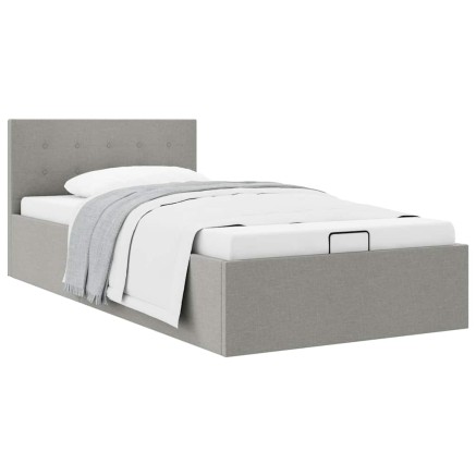 Cadre de lit à rangement hydraulique sans matelas 100x200 cm 2