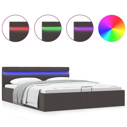 Cadre de lit à rangement hydraulique sans matelas 160x200 cm 2