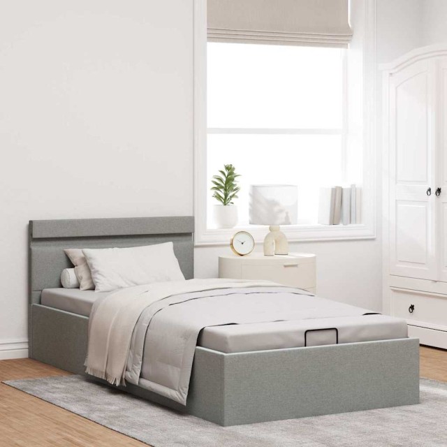 Cadre de lit à rangement hydraulique sans matelas 90x200 cm