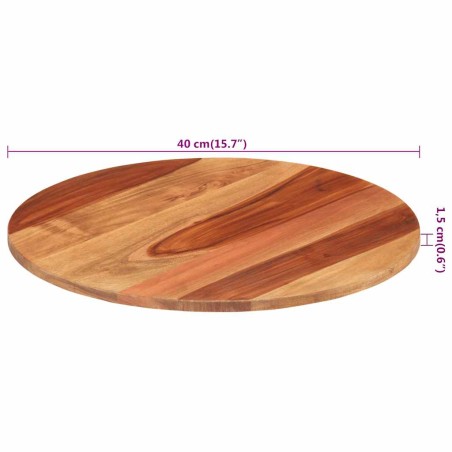 Dessus de table bois massif d'acacia rond 15-16 mm 40 cm