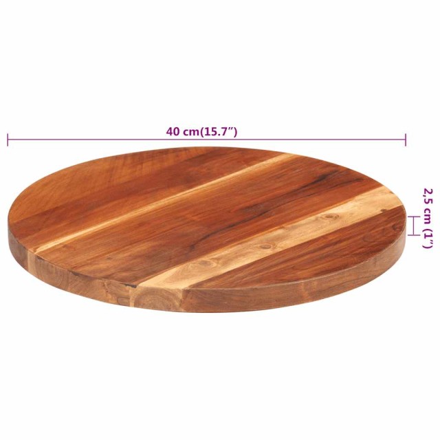 Dessus de table bois massif d'acacia rond 25-27 mm 40 cm