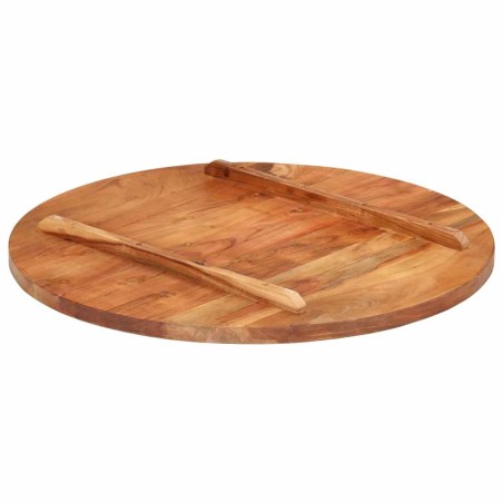 Dessus de table bois massif d'acacia rond 25-27 mm 70 cm