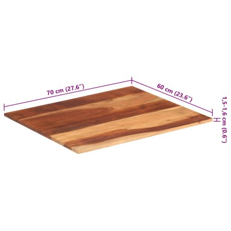 Dessus de table bois massif d'acacia 15-16 mm 60x70 cm