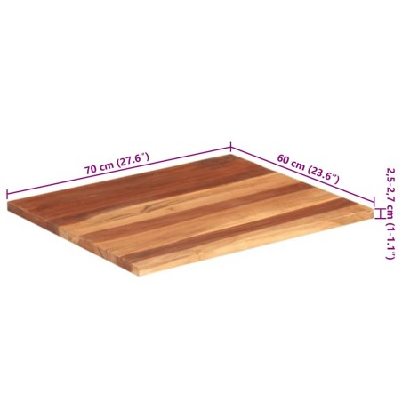 Dessus de table bois massif d'acacia 25-27 mm 60x70 cm
