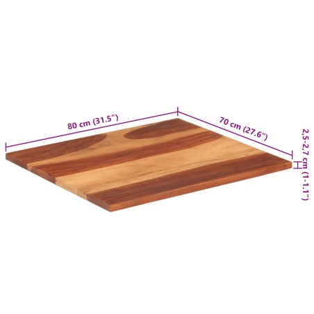Dessus de table bois massif d'acacia 25-27 mm 70x90 cm