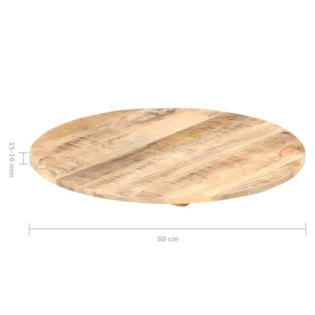 Dessus de table Bois de manguier solide Rond 15-16 mm 60 cm