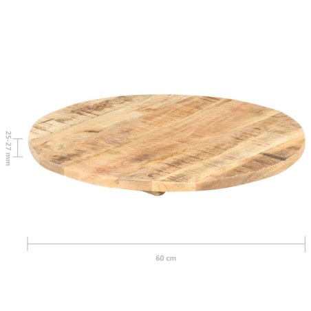 Dessus de table Bois de manguier solide Rond 25-27 mm 60 cm
