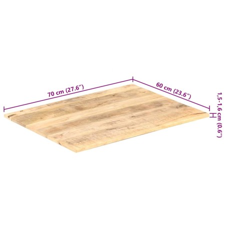 Dessus de table Bois de manguier solide 15-16 mm 70x60 cm