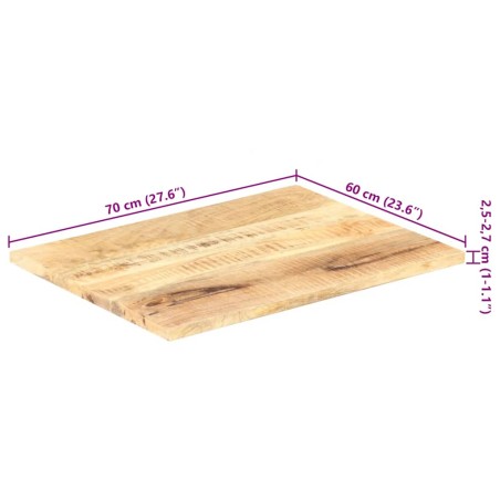 Dessus de table Bois de manguier solide 25-27 mm 70x60 cm