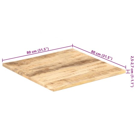 Dessus de table Bois de manguier solide 25-27 mm 80x80 cm