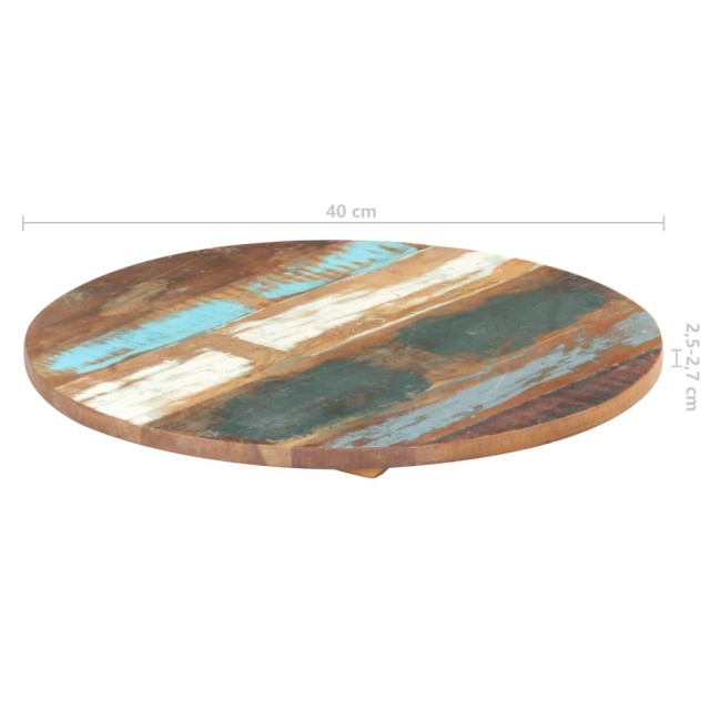 Dessus de table rond 40 cm 25-27 mm Bois de récupération solide