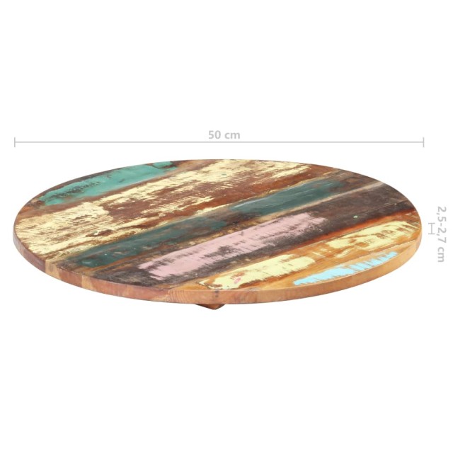 Dessus de table rond 50 cm 25-27 mm Bois de récupération solide