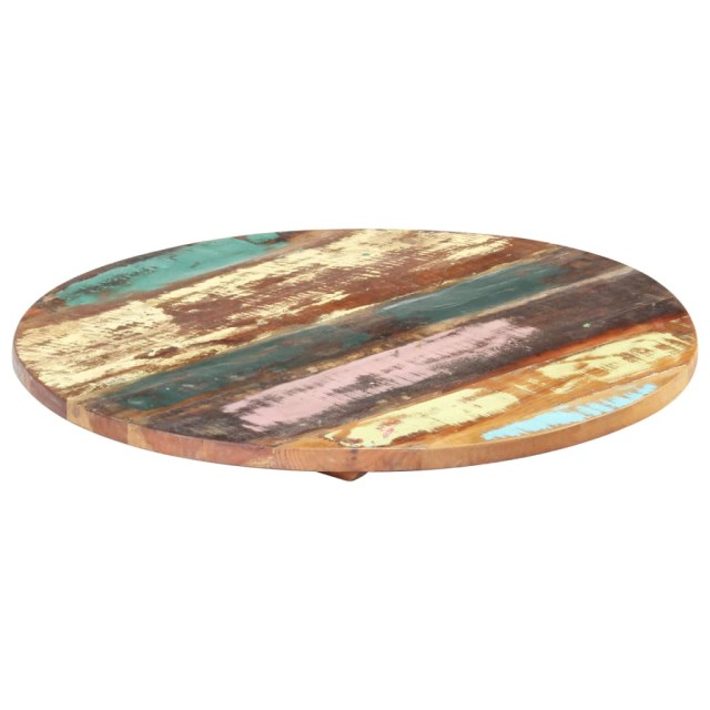 Dessus de table rond 50 cm 25-27 mm Bois de récupération solide