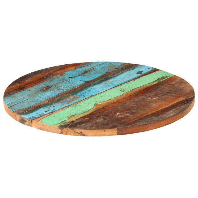 Dessus de table rond 60 cm 25-27 mm Bois de récupération solide