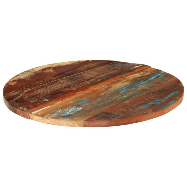 Dessus de table rond 70 cm 25-27 mm Bois de récupération solide