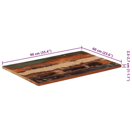 Dessus de table rectangulaire 60x90 cm 25-27 mm Bois récupéré