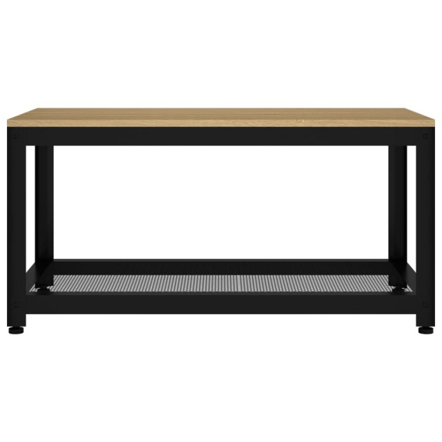 Table basse Marron clair et noir 90x45x45 cm MDF et fer