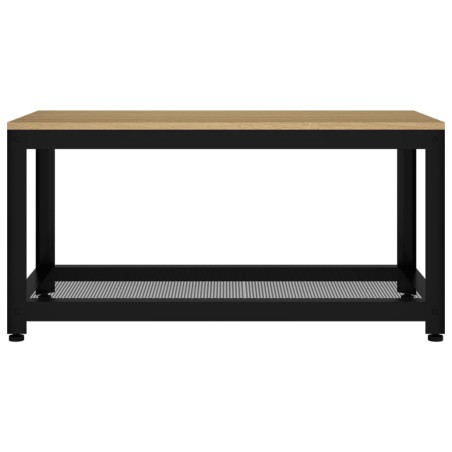 Table basse Marron clair et noir 90x45x45 cm MDF et fer