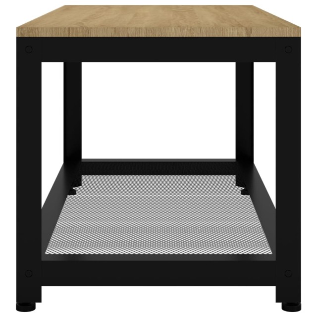 Table basse Marron clair et noir 90x45x45 cm MDF et fer