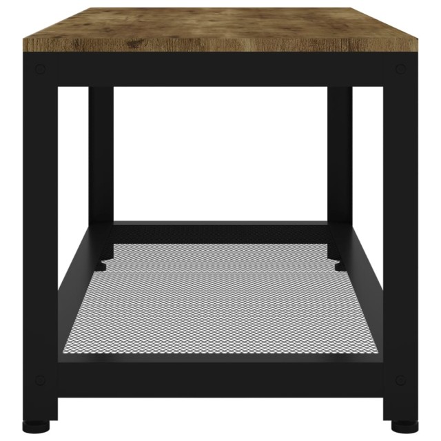Table basse Marron foncé et noir 90x45x45 cm MDF et fer