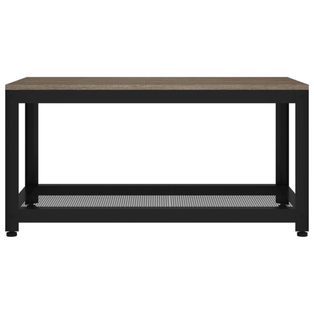Table basse Gris et noir 90x45x45 cm MDF et fer