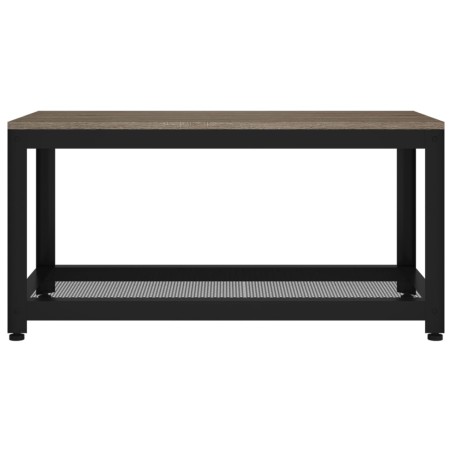 Table basse Gris et noir 90x45x45 cm MDF et fer