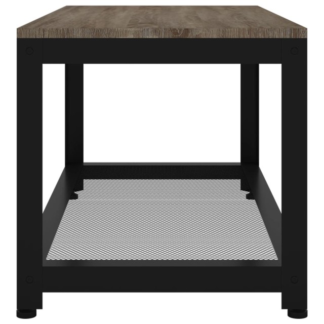 Table basse Gris et noir 90x45x45 cm MDF et fer
