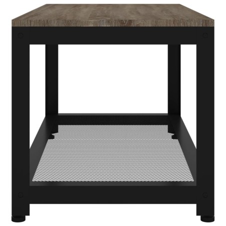 Table basse Gris et noir 90x45x45 cm MDF et fer